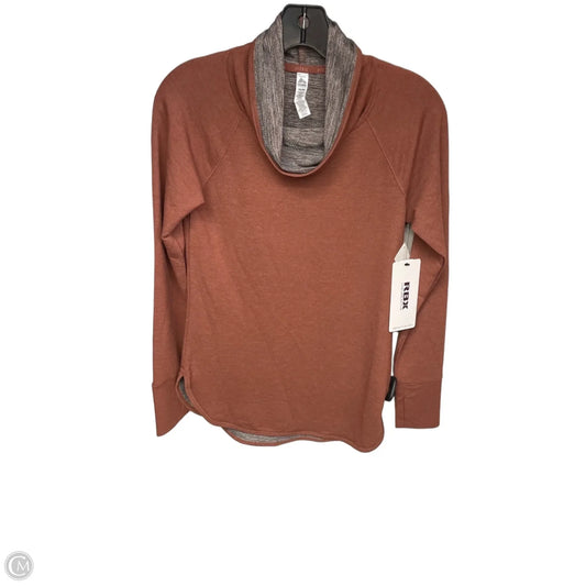 Athletic Top Long Sleeve Collar By Rbx In Brown, Size: Xs