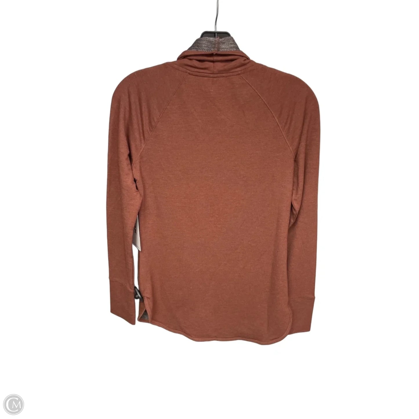 Athletic Top Long Sleeve Collar By Rbx In Brown, Size: Xs