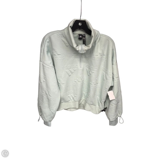 Athletic Sweatshirt Collar By Adidas In Green, Size: S