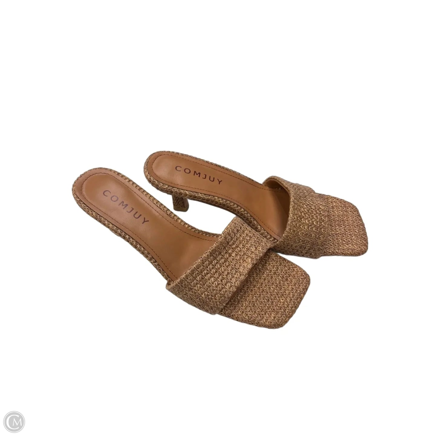 Sandals Heels Block By Clothes Mentor In Brown, Size: 7.5