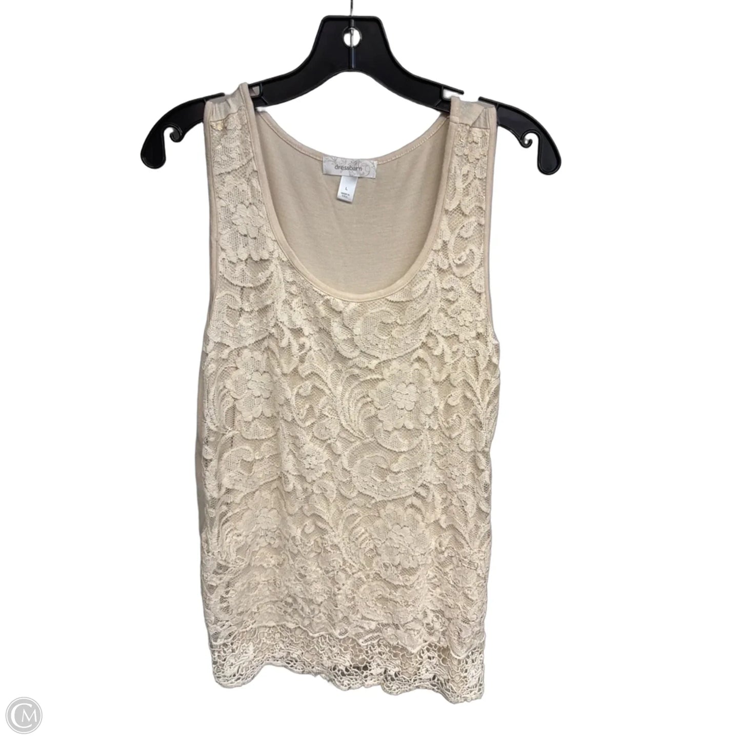 Top Sleeveless By Dressbarn In Cream, Size: L