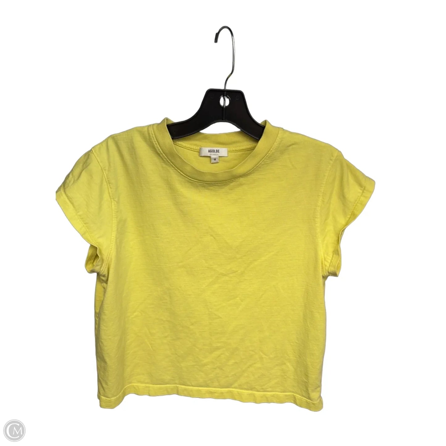Top Short Sleeve By Agolde In Yellow, Size: M