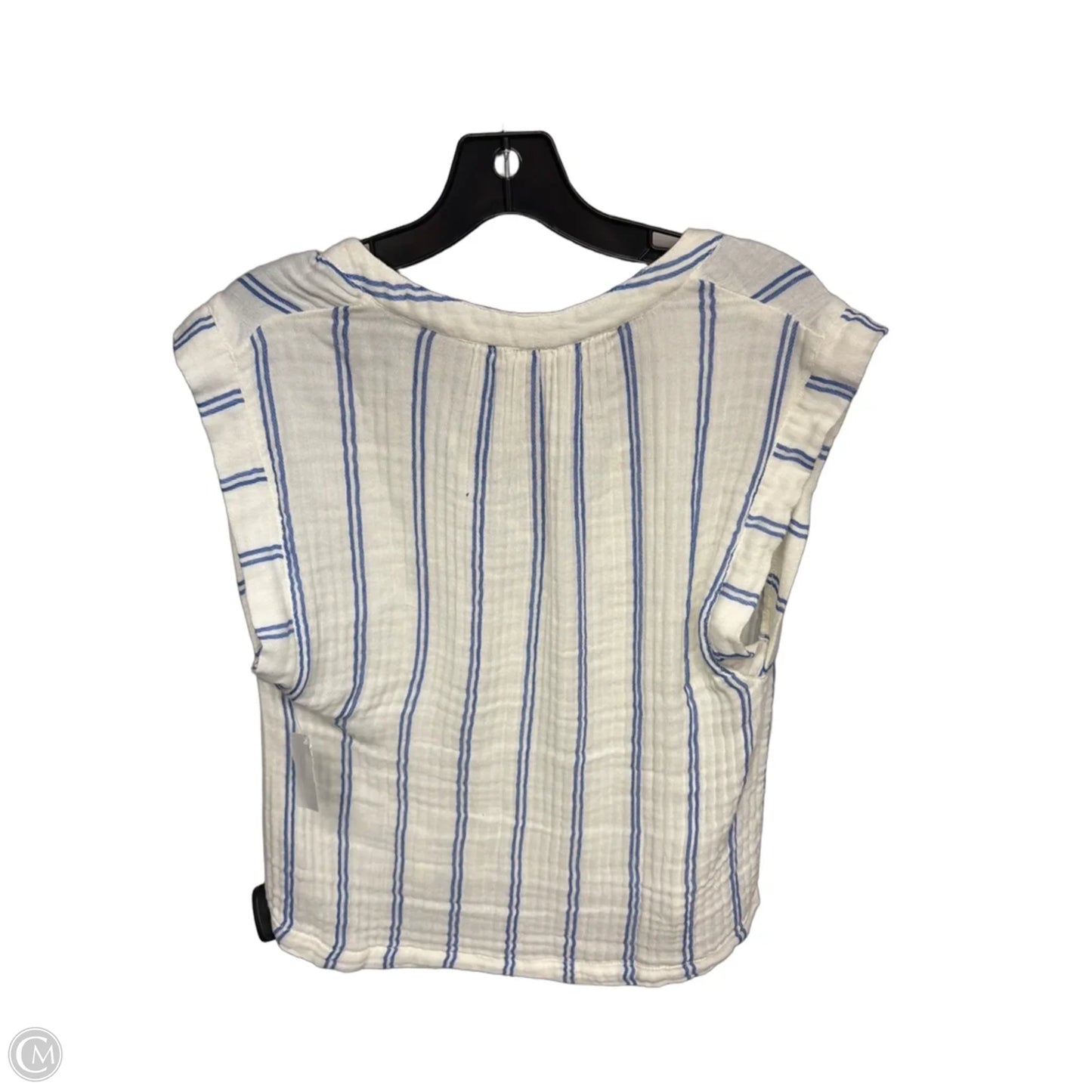 Top Short Sleeve By Faherty In Blue & White, Size: M