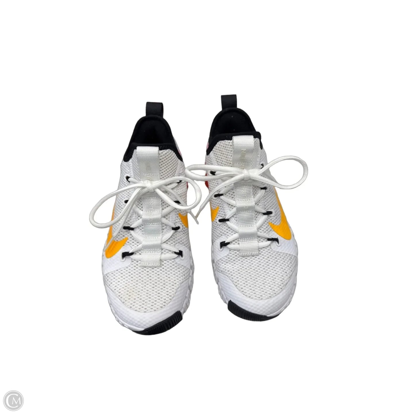 Shoes Athletic By Nike In White & Yellow, Size: 9