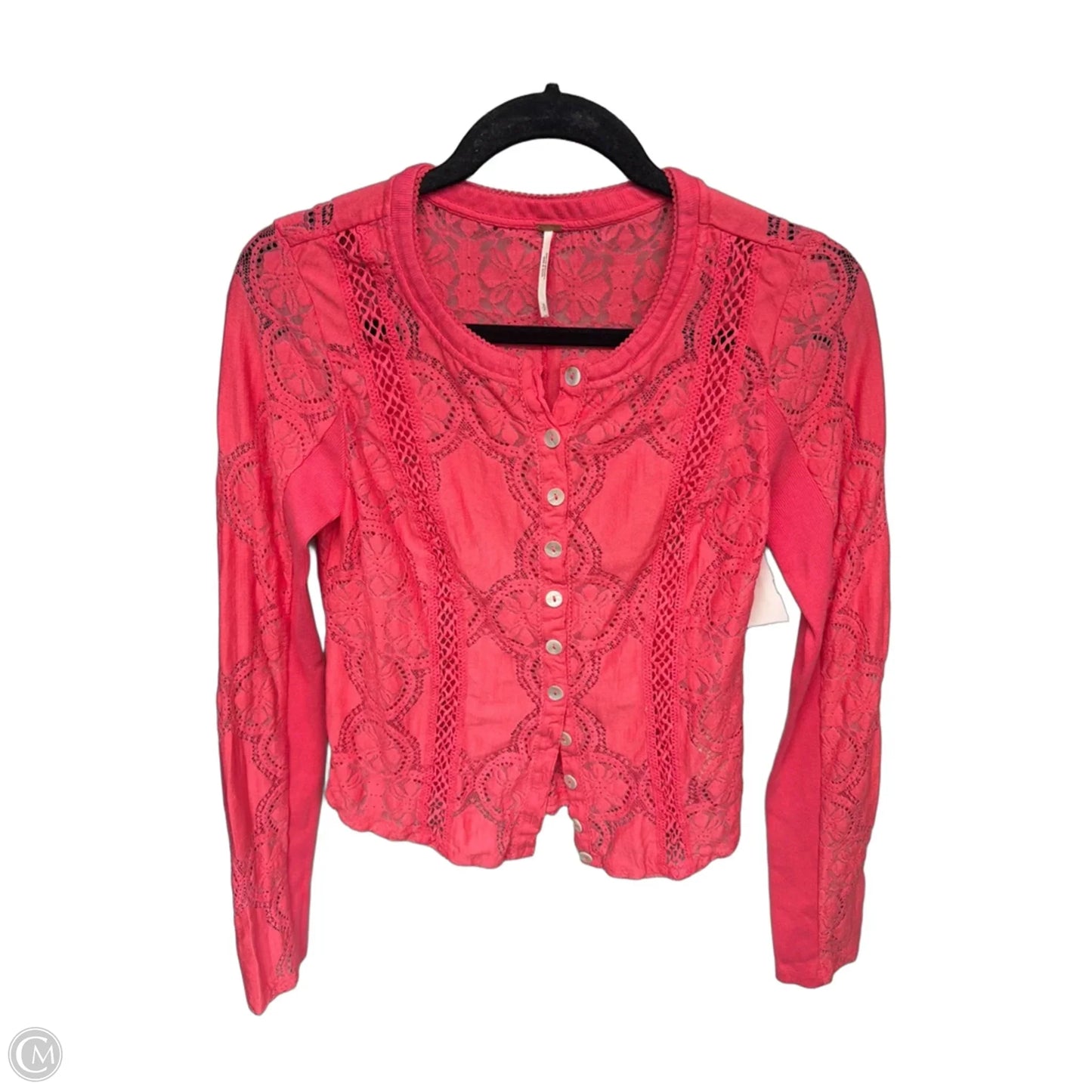 Top Long Sleeve By Free People In Pink, Size: S