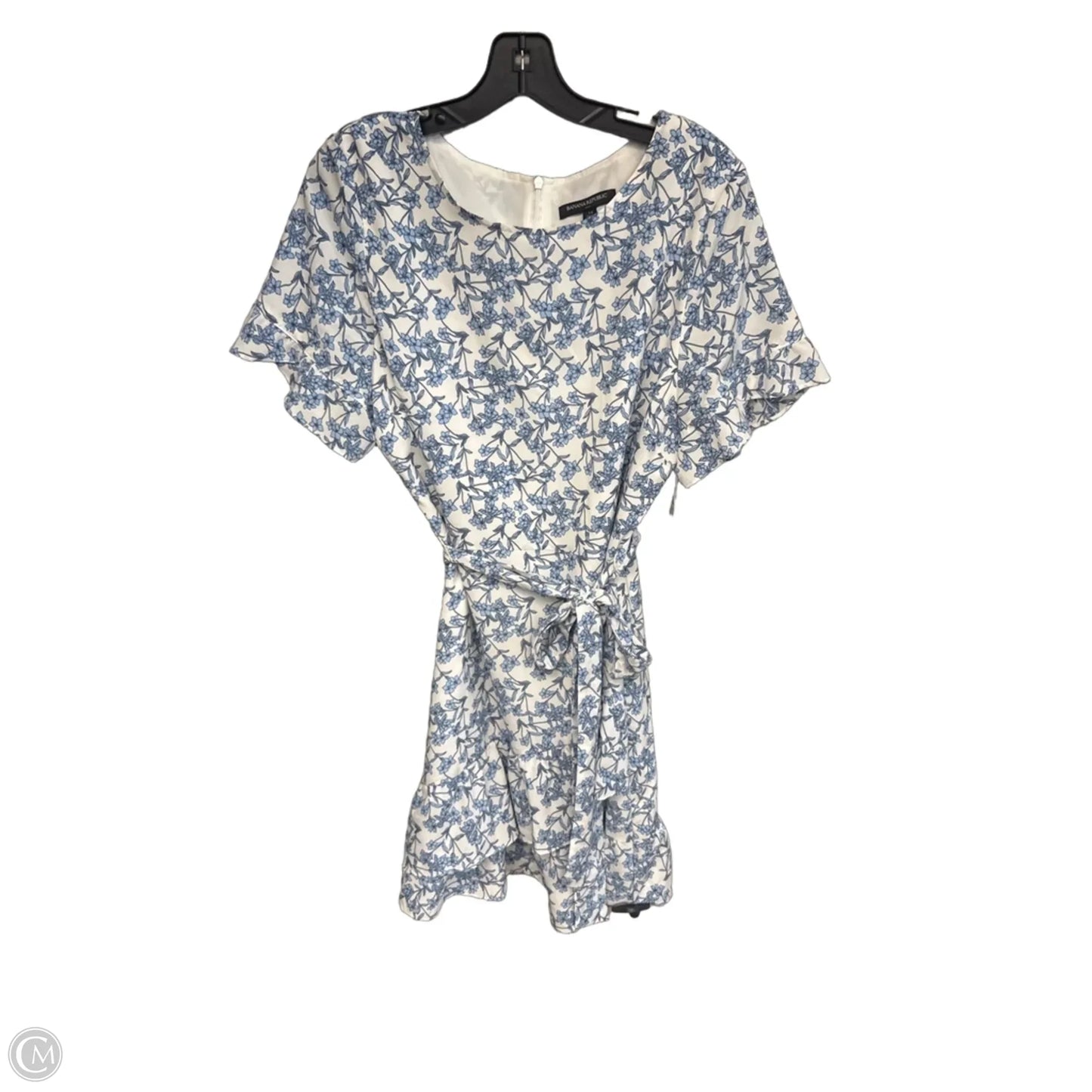 Dress Casual Midi By Banana Republic In Blue & White, Size: 14