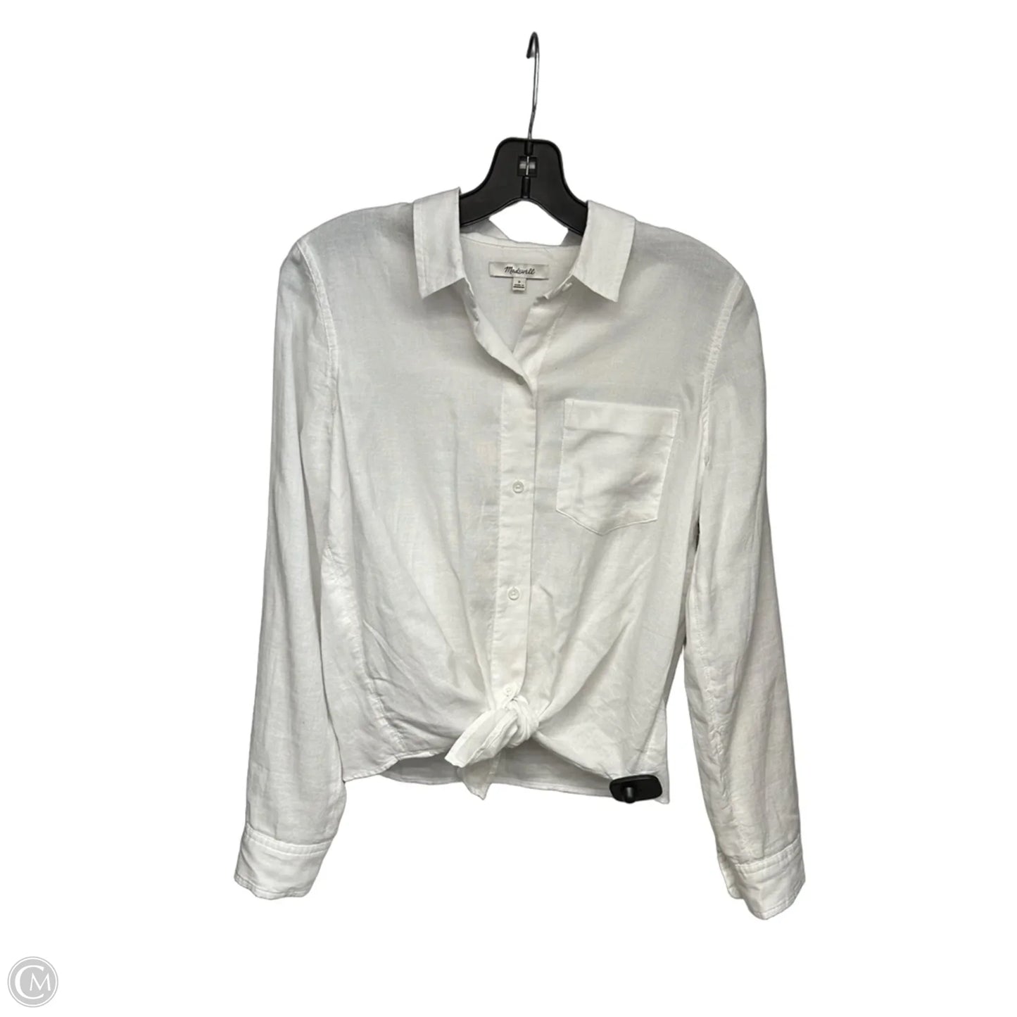 Top Long Sleeve By Madewell In White, Size: S