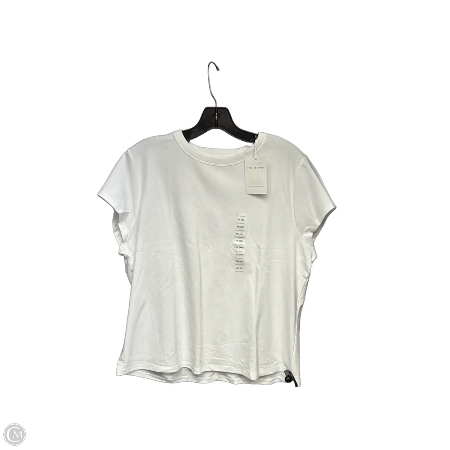 Top Short Sleeve Basic By Free Assembly In White, Size: Xxl