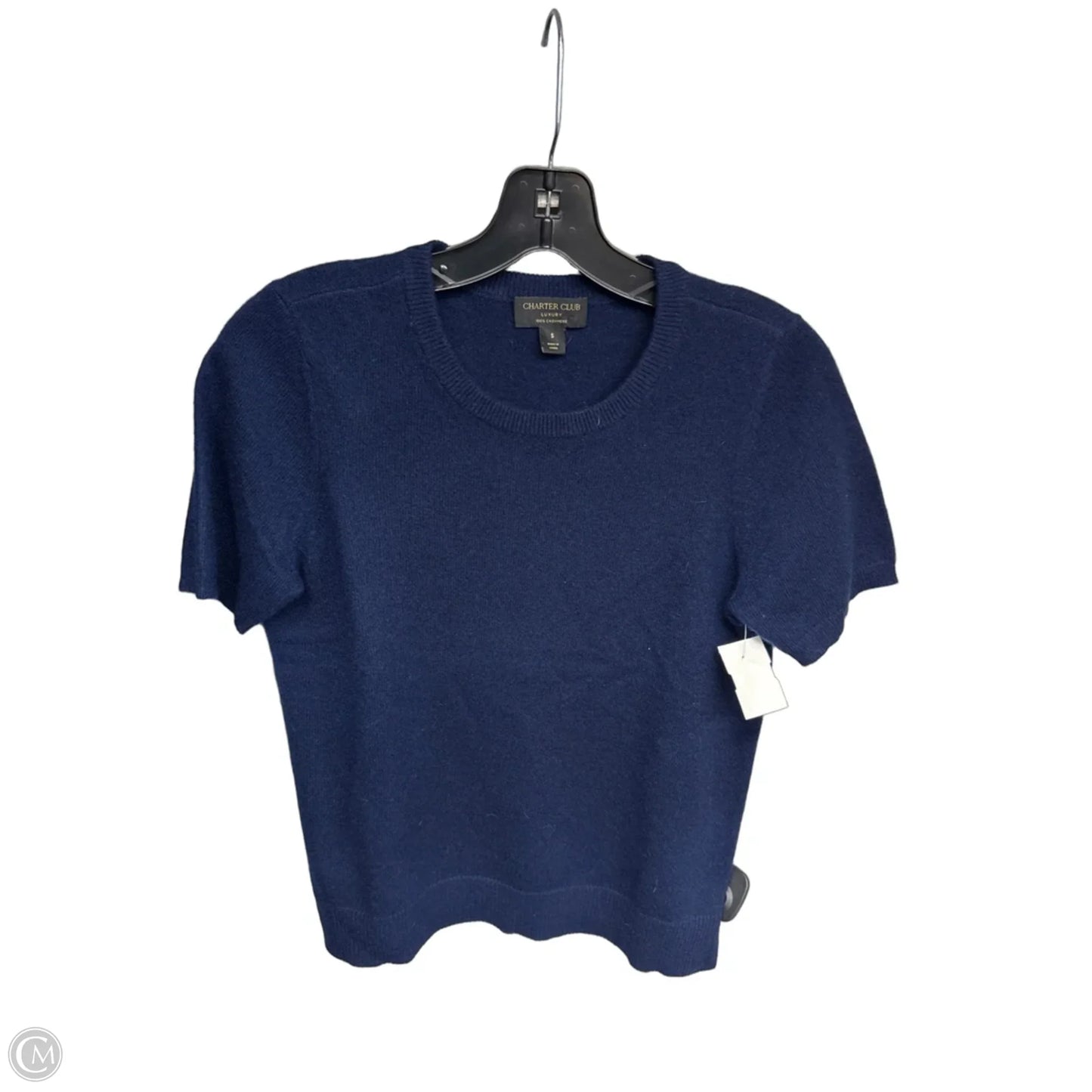 Sweater Short Sleeve By Charter Club In Blue, Size: S