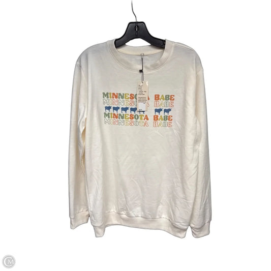 Sweater By Clothes Mentor In Cream, Size: M