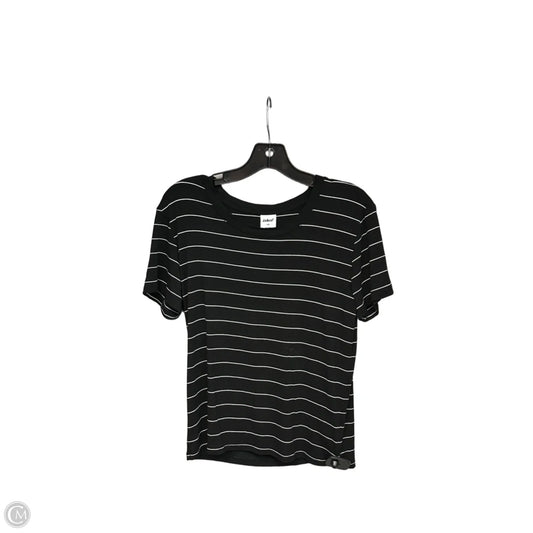 Top Short Sleeve Basic By Clothes Mentor In Black & White, Size: L