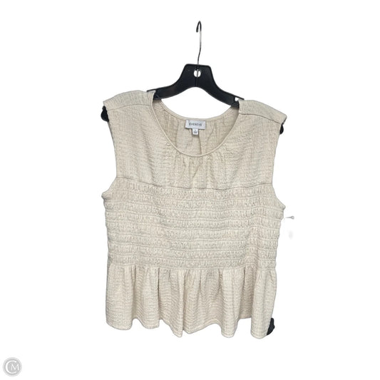 Top Sleeveless By Evereve In Cream, Size: L