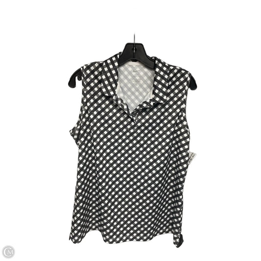 Athletic Tank Top By Nike Apparel In Black & White, Size: L