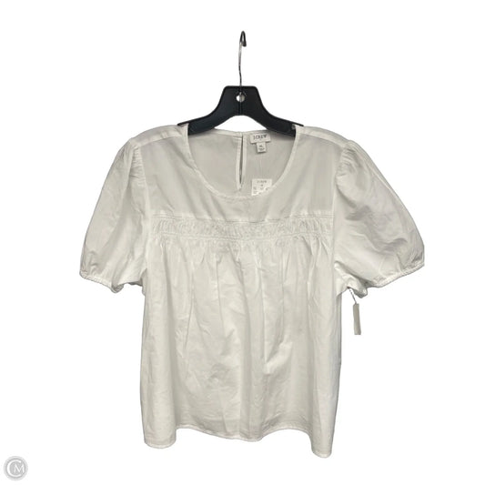 Top Short Sleeve By J. Crew In White, Size: Xl