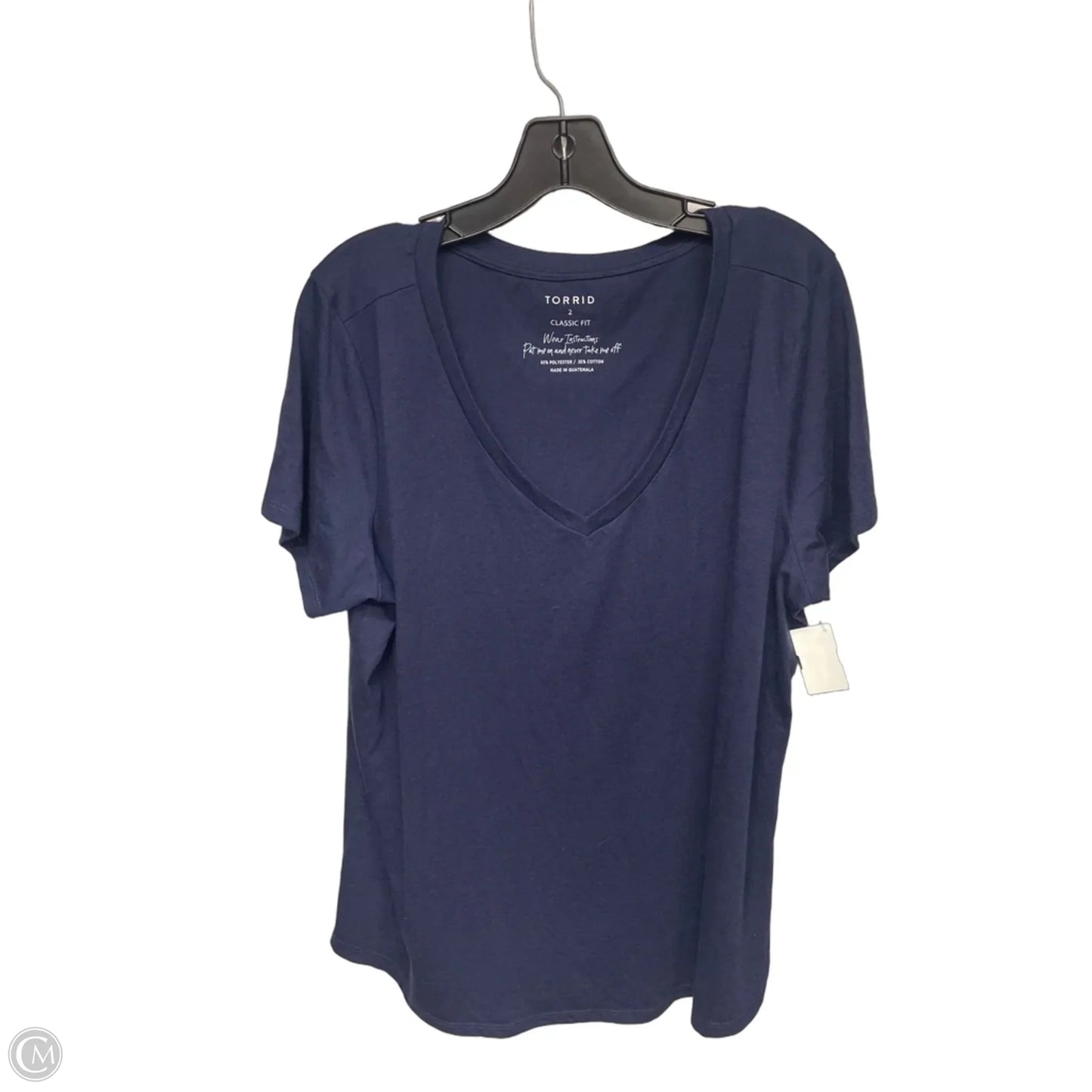 Top Short Sleeve Basic By Torrid In Navy, Size: 2