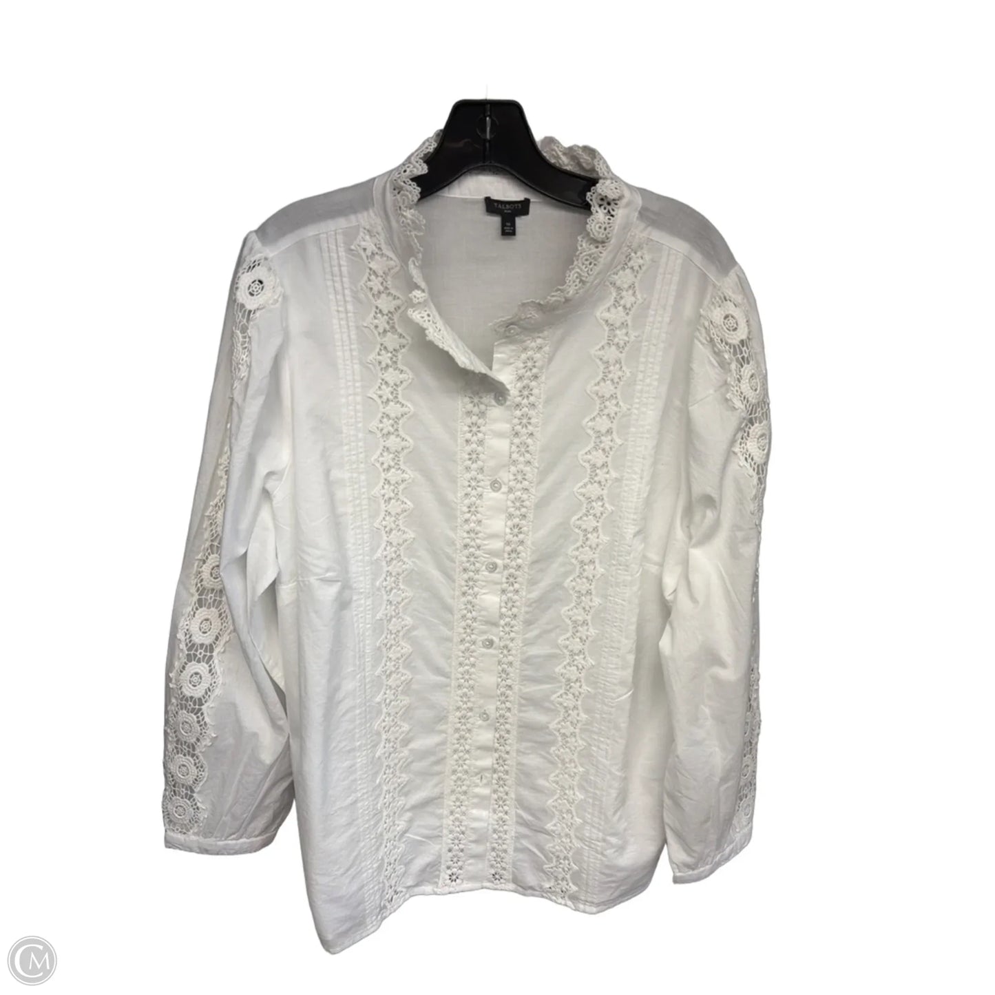 Top Long Sleeve By Talbots In White, Size: 1x