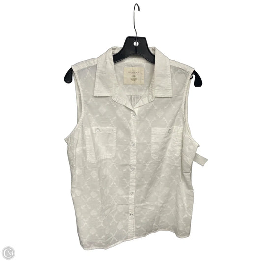 Top Sleeveless By Sonoma In White, Size: Xl