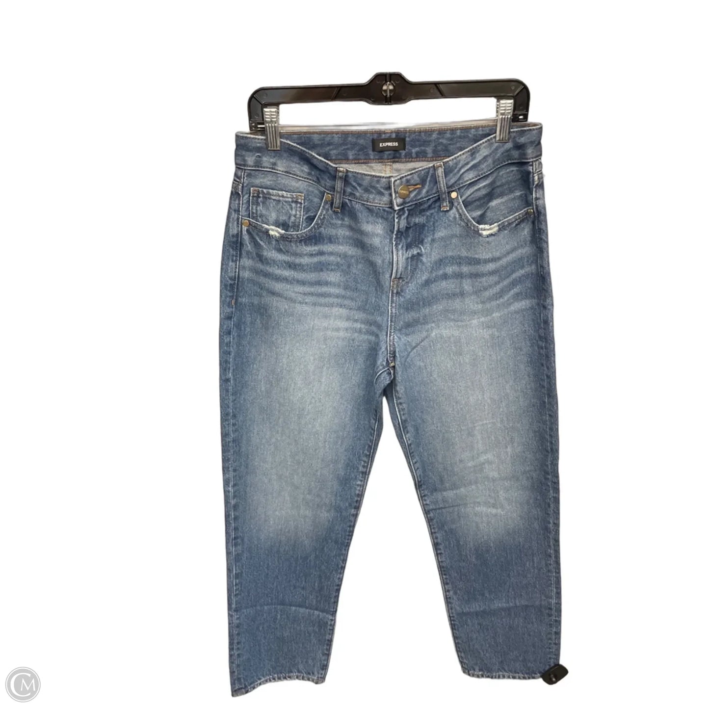 Jeans Boyfriend By Express In Blue Denim, Size: 4