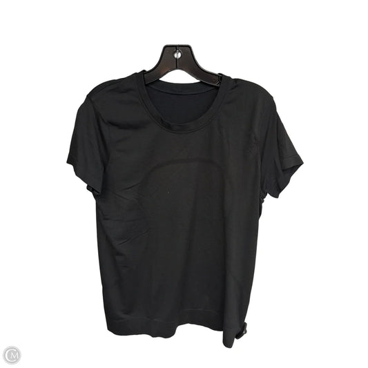Athletic Top Short Sleeve By Lululemon In Black, Size: L