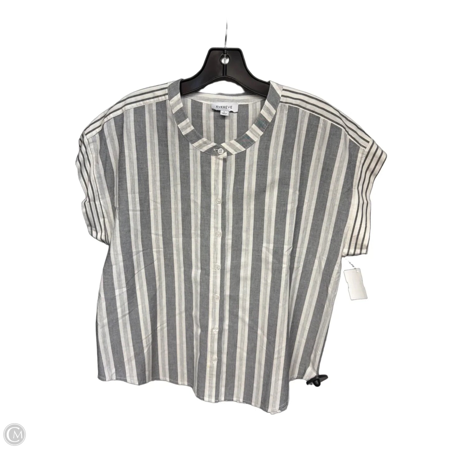 Top Short Sleeve By Evereve In Grey, Size: L