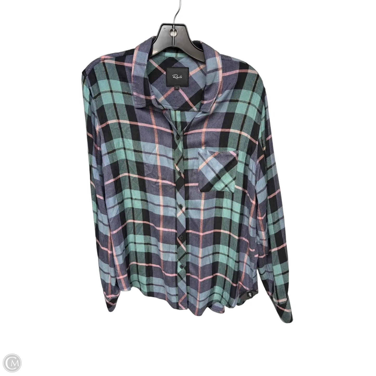 Top Long Sleeve By Rails In Green, Size: L