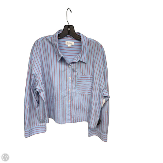 Top Long Sleeve By Evereve In Blue & Red, Size: L