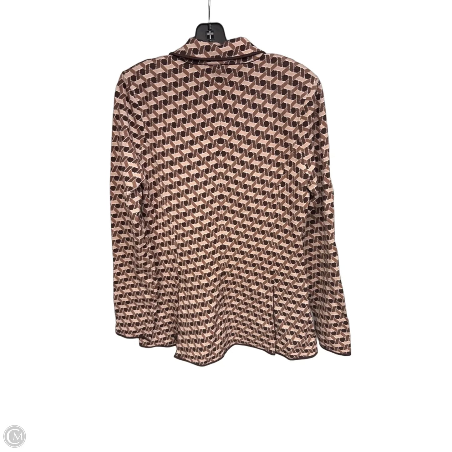 Blazer Designer By Diane Von Furstenberg In Brown & Pink, Size: 10