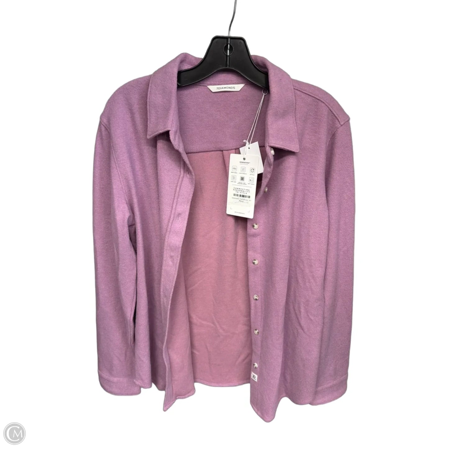 Top Long Sleeve By 7diamonds In Purple, Size: M