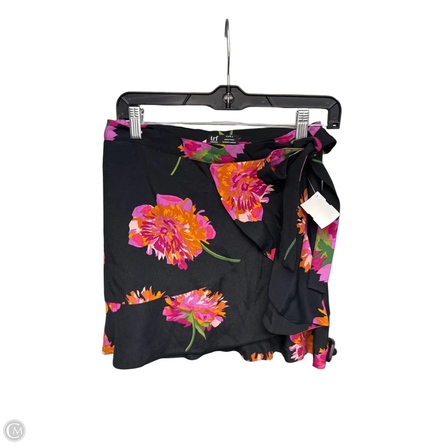 Skirt Midi By Zara In Black & Purple, Size: M
