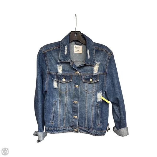 Jacket Denim By Love Tree In Blue Denim, Size: L