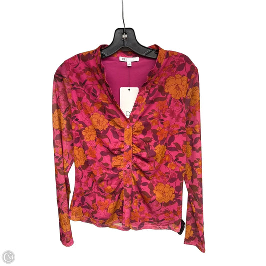 Top Long Sleeve By Dr2 In Floral Print, Size: L