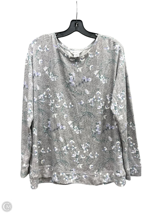 Top Long Sleeve By Liz Claiborne In Grey, Size: L