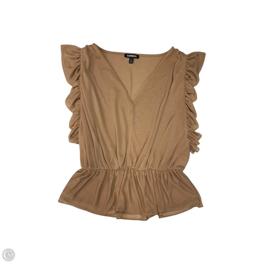 Top Sleeveless By Express In Brown, Size: M