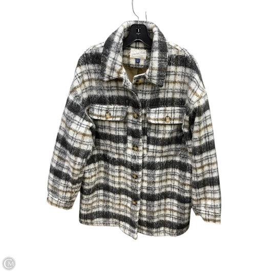 Jacket Faux Fur & Sherpa By Universal Thread In Plaid Pattern, Size: L