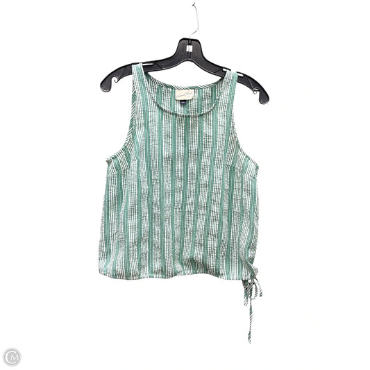 Top Sleeveless By Universal Thread In Green & White, Size: S