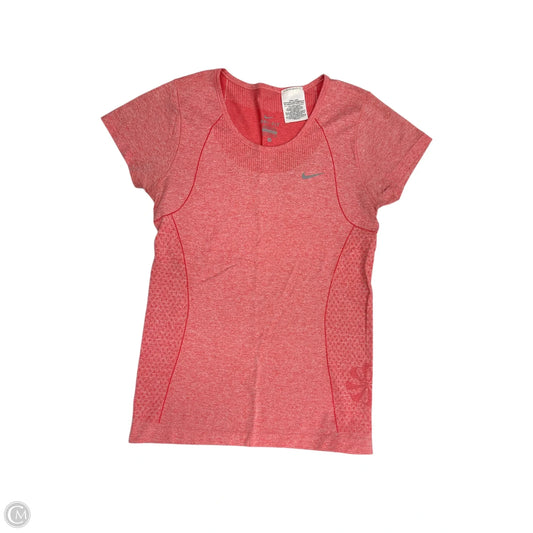 Athletic Top Short Sleeve By Nike Apparel In Pink, Size: S