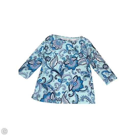 Top 3/4 Sleeve By Talbots In Blue, Size: Lp