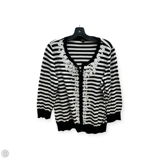 Cardigan By Talbots In Black & White, Size: L
