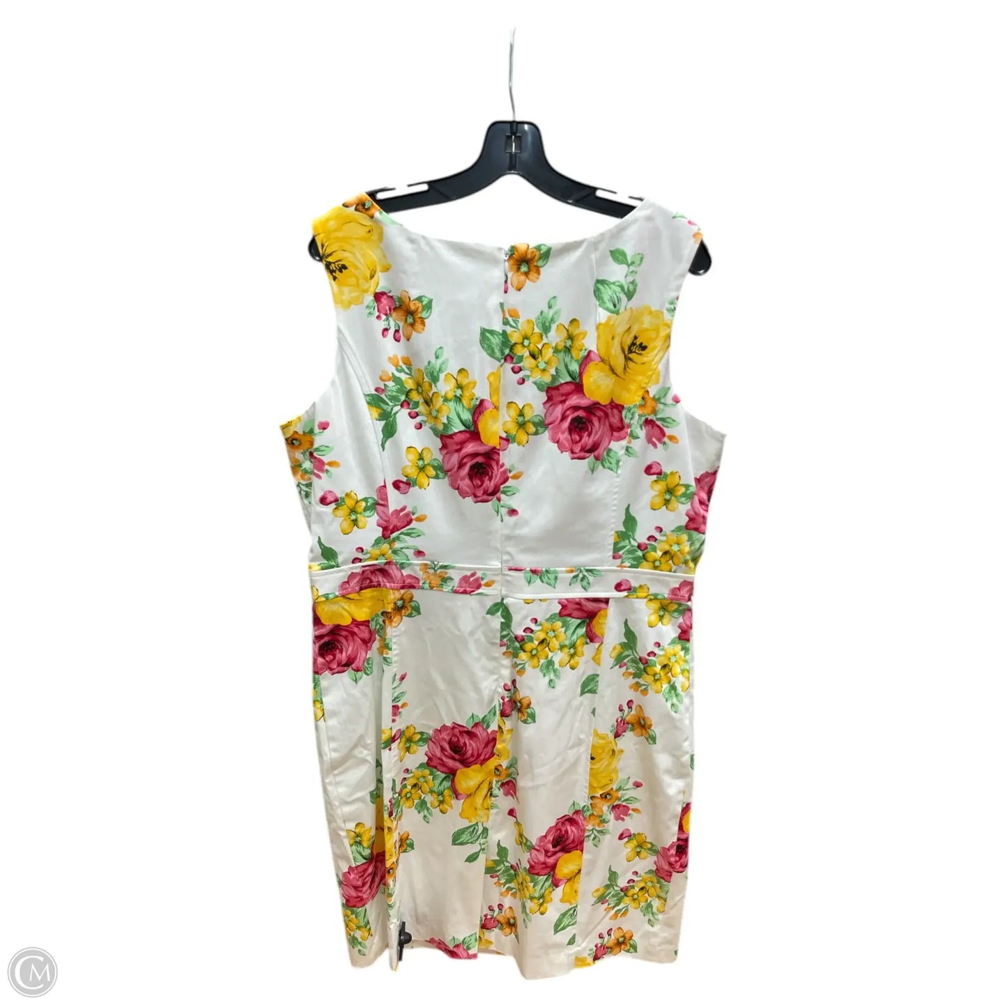Dress Party Midi By Charter Club In White & Yellow, Size: 18