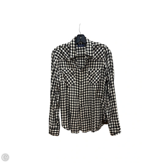 Top Long Sleeve By Polo Ralph Lauren In Black & White, Size: M