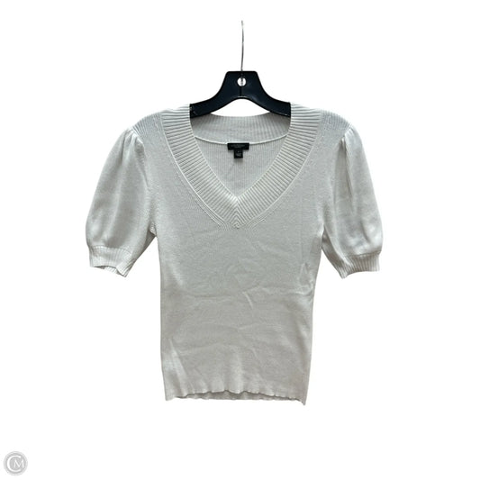 Top Short Sleeve By Ann Taylor In White, Size: S
