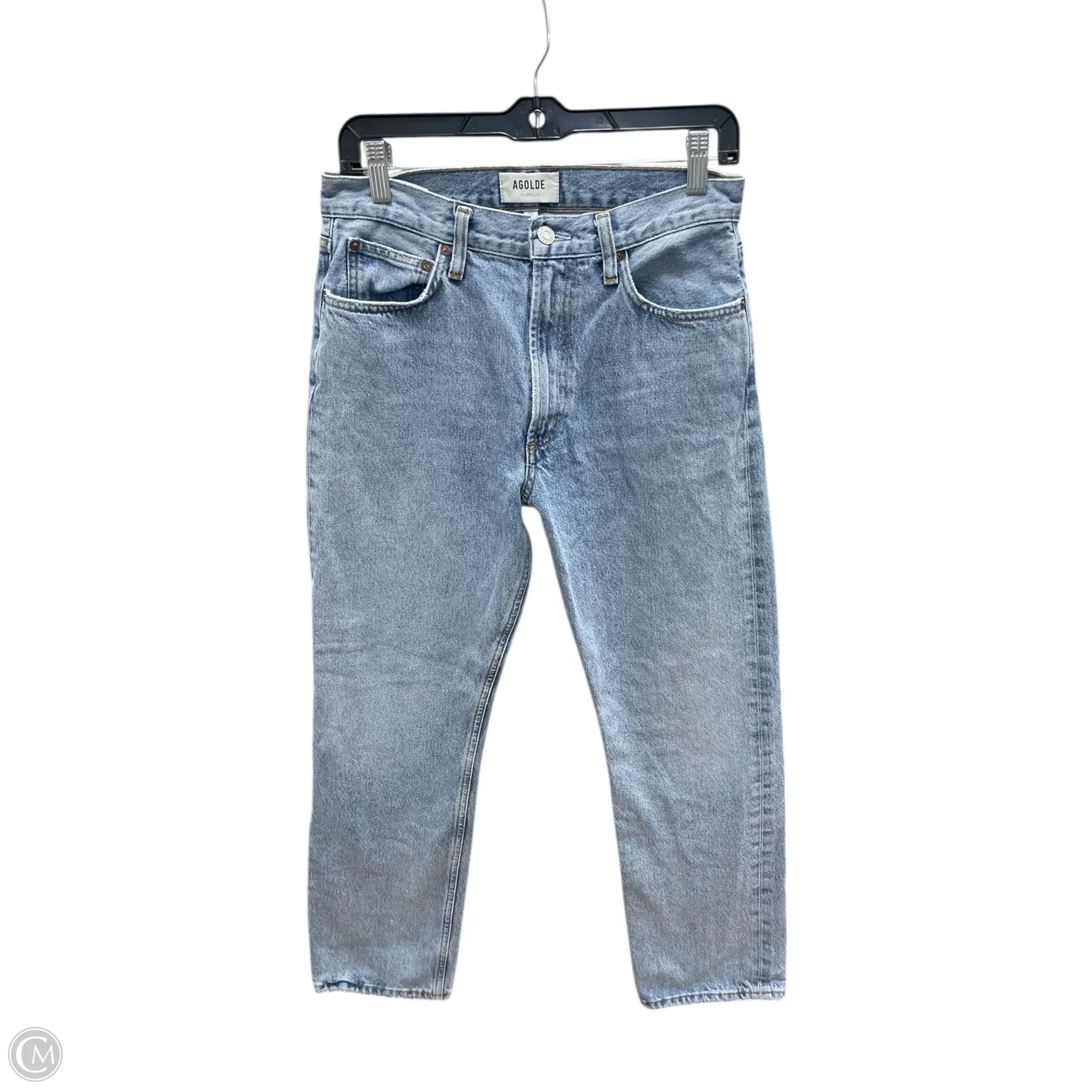 Jeans Straight By Agolde In Blue Denim, Size: 4