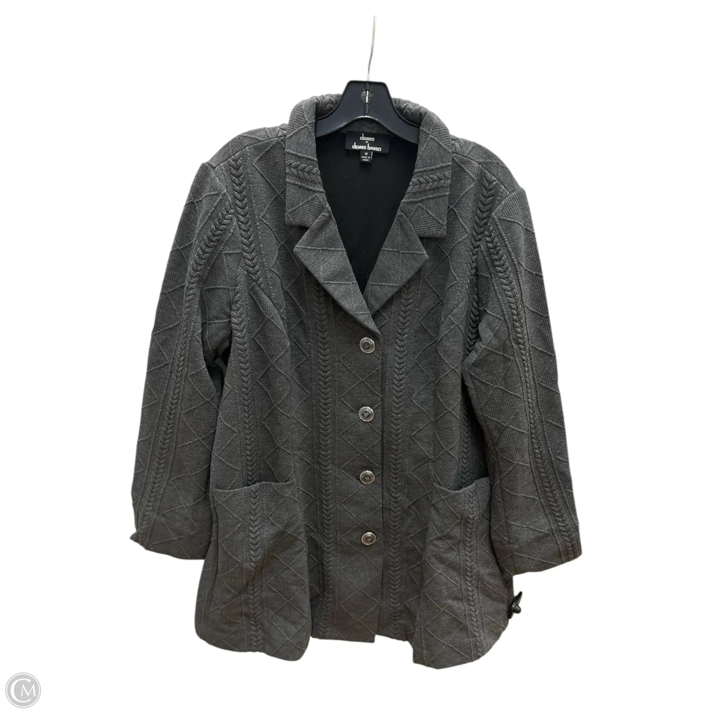 Cardigan By Lands End In Grey, Size: 1x