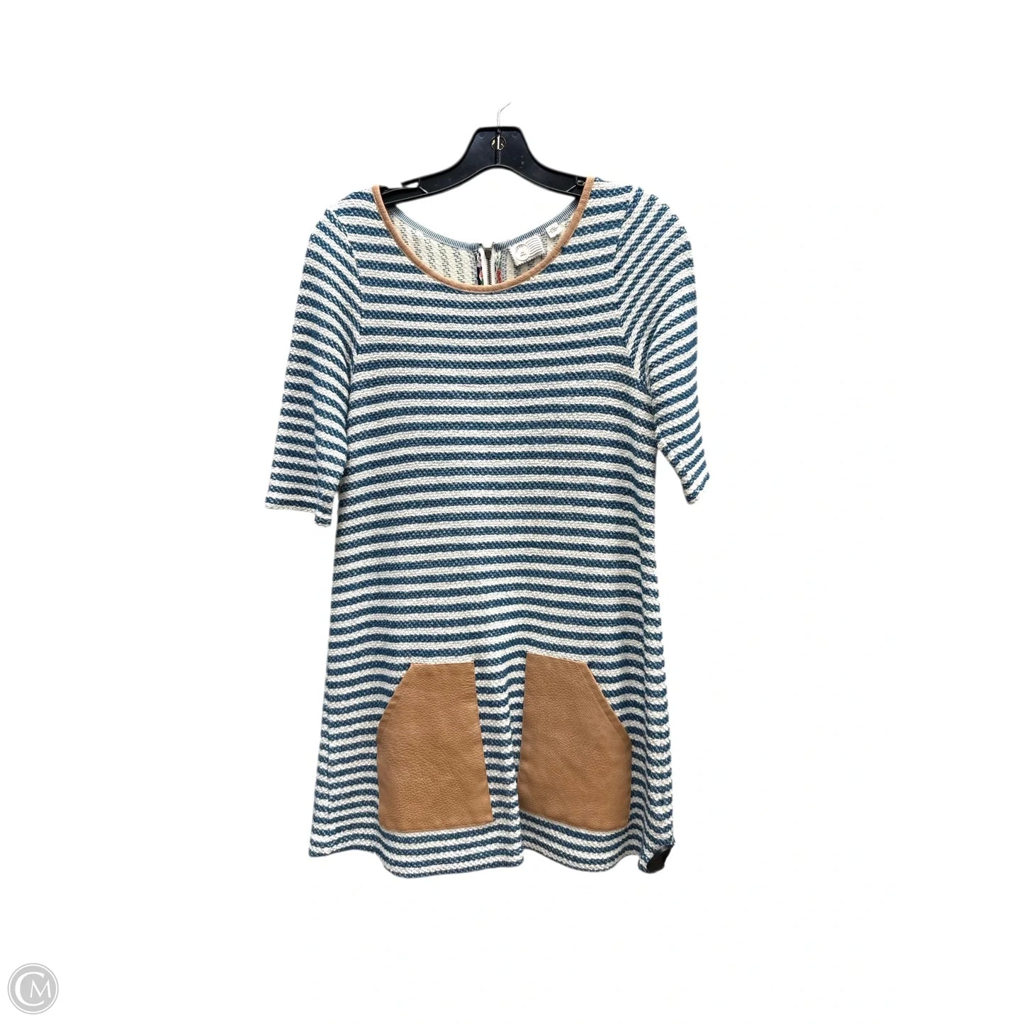 Dress Casual Midi By Anthropologie In Blue & White, Size: S