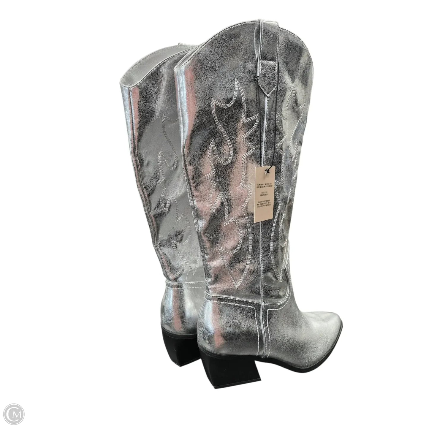 Boots Over-the-knee Heels By Madden Nyc In Silver, Size: 9