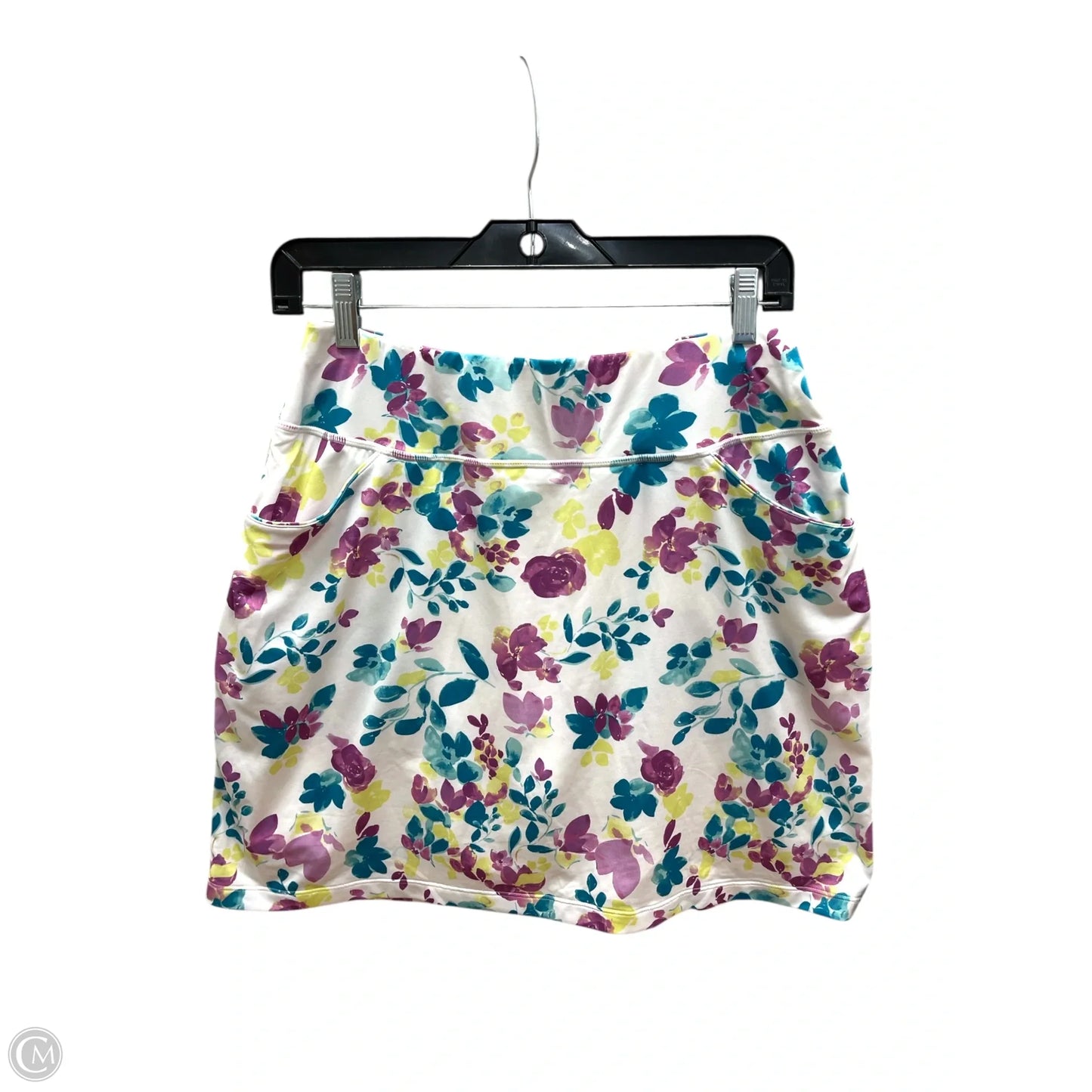 Athletic Skort By Clothes Mentor In White & Yellow, Size: S