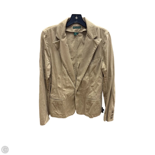 Blazer By Lauren By Ralph Lauren In Tan, Size: L