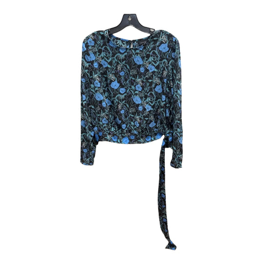 Top Long Sleeve By Who What Wear In Black & Blue, Size: M