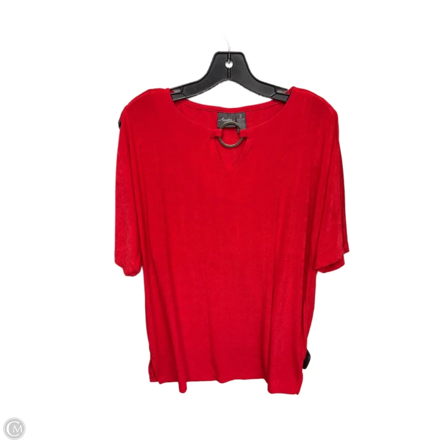 Top Short Sleeve By Chicos In Red, Size: L