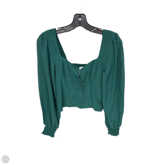 Top Long Sleeve By Abercrombie And Fitch In Green, Size: S